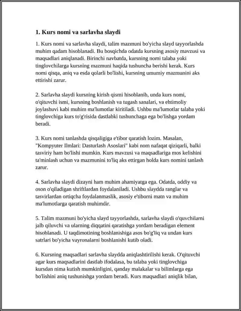 TALIM MAZMUNI BUYICHA SLAYD 4