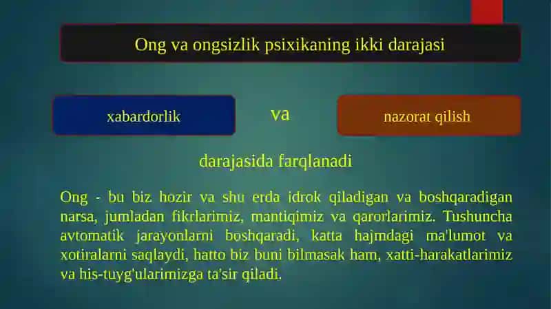 MAVZU. ONG TARAQQIYOTI VA ONGSIZLIK 4