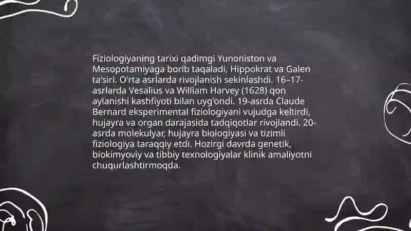 Fiziologiya fani, rivojlanishi, tibbiyotda ahamiyati 4