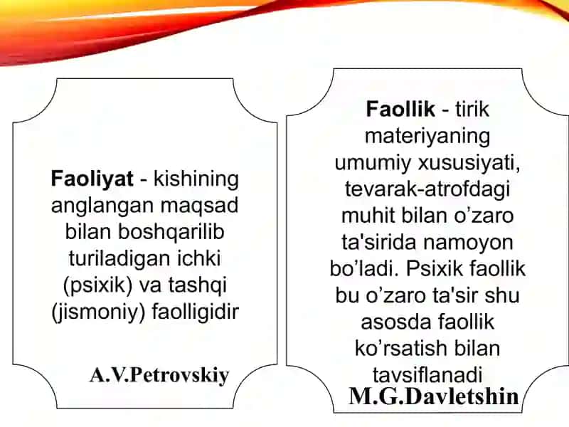 Erishganlik, affiliatsiya, hukmronlik motivlari Erishganlik motivi tushunchasi. Erishganlik va bezovtalanish motivlari aloqalari. Affiliatsiya motivi. Hukmronlik motivini tadqiq etishga nazariy yondashuv. Hukmronlik motivini shakllanish bosqichlari tahlili. Ko‘maklashish motivi 4