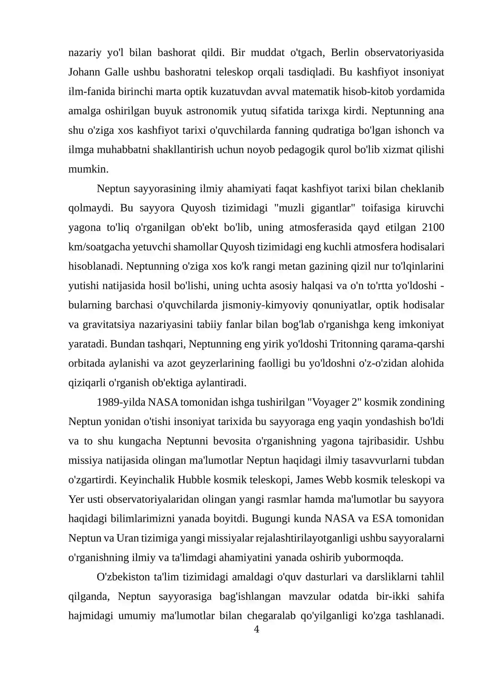 Neptun sayyorasining o‘qitish metodikasi 4
