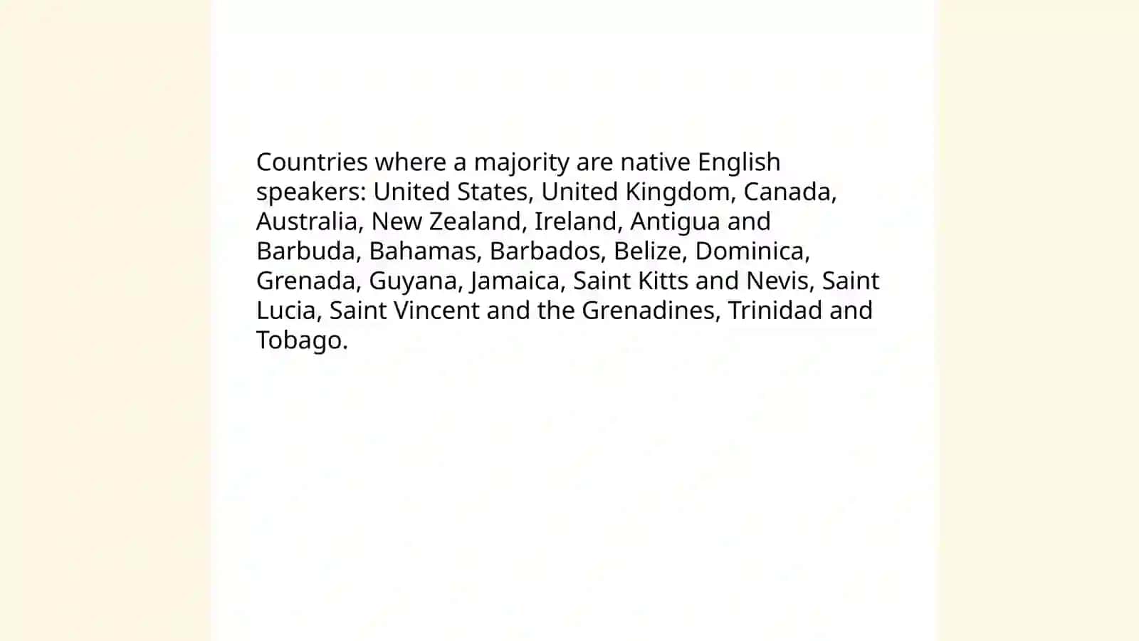 English speaking countries 4