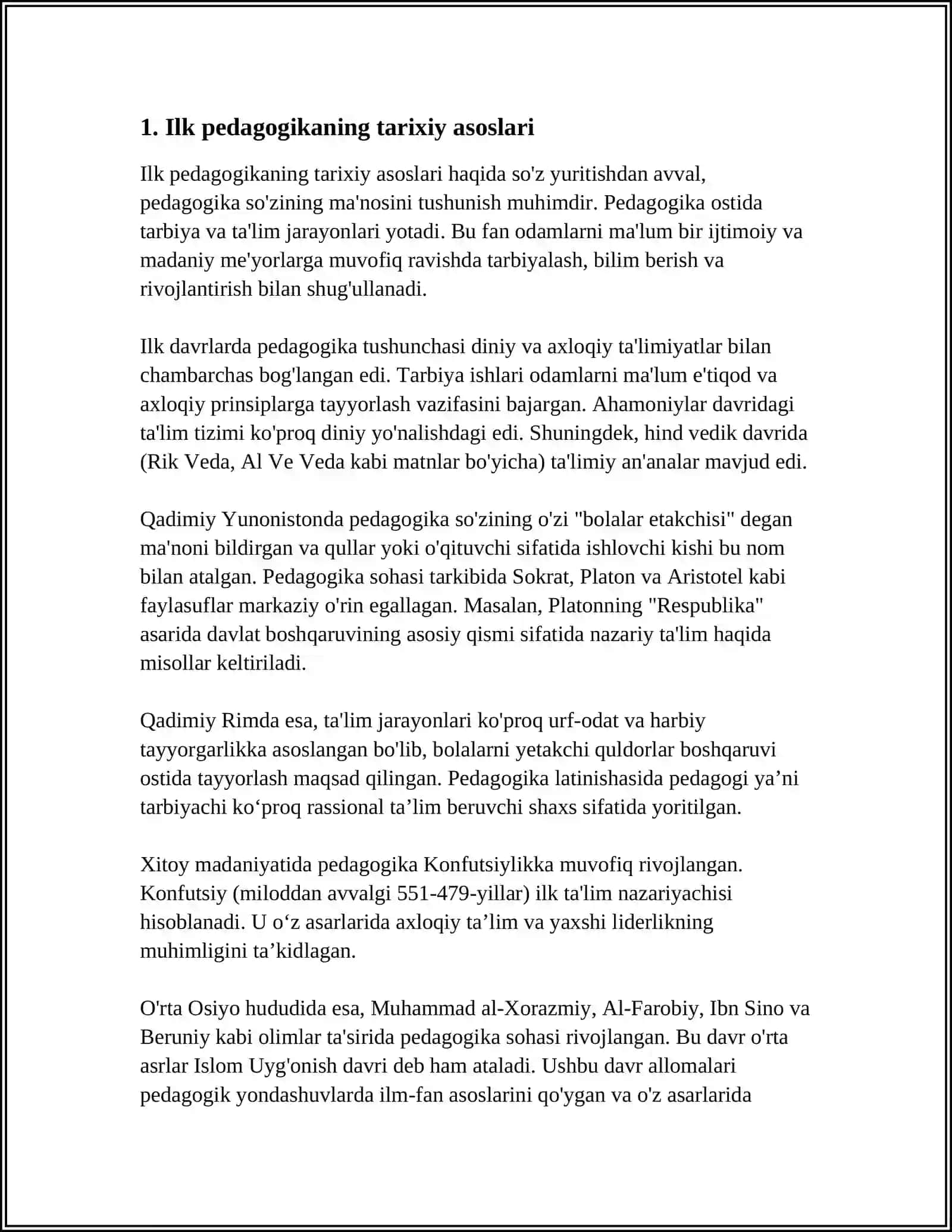 ILK VA MAKTABGACHA YOSHDAGI BOLALAR PEDOGOGIKASINING FAN SIFATIDA RIVOJLANISH BOSQICHLARI MAKTABGACHA TALIMNING TASHKIL TOPISHI: MANBALAR BILAN ISHLASH 4