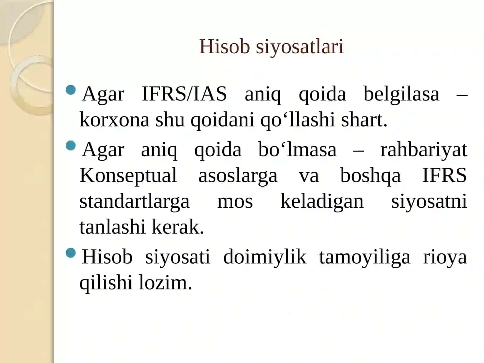 BHXS(IAS) №1 “Moliyaviyhisobotlarnitaqdimetish”standarti 4