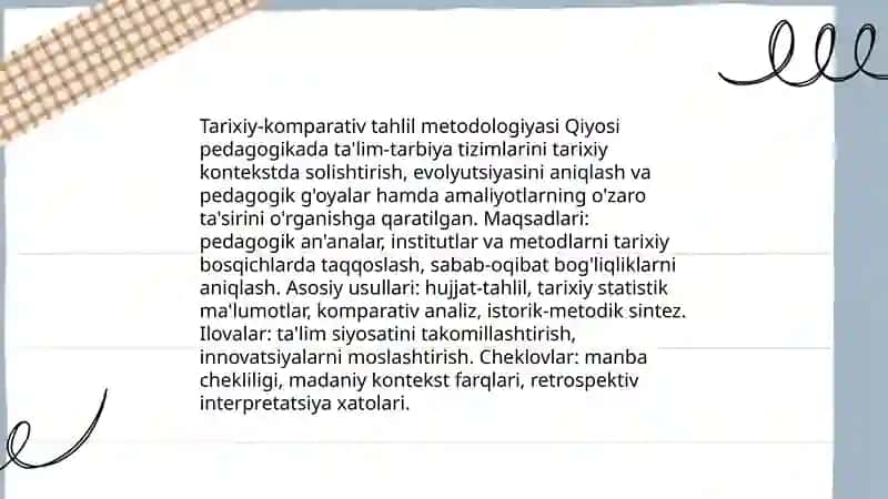 Qiyosi pedagogika fanining tadqiqot metodlari 4