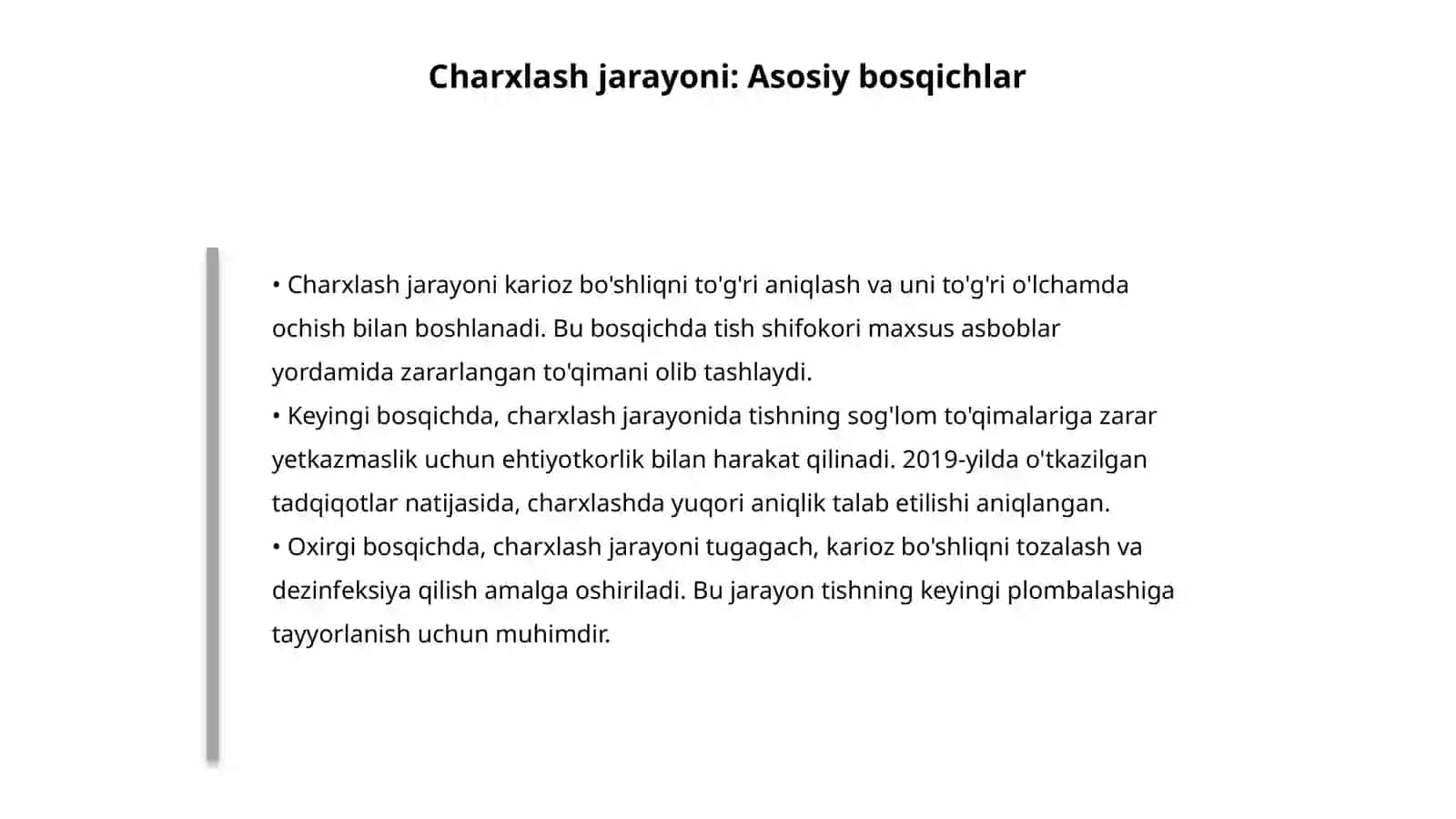 VI sinf karioz bo'shliqlarini charxlash va plombalash 4
