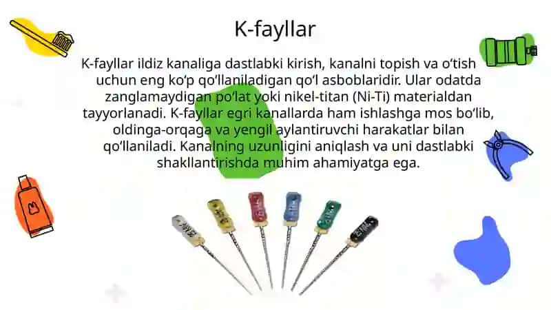 Ildiz kanallaridan o’tish uchun qo’llaniladigan endodontik asboblar 4
