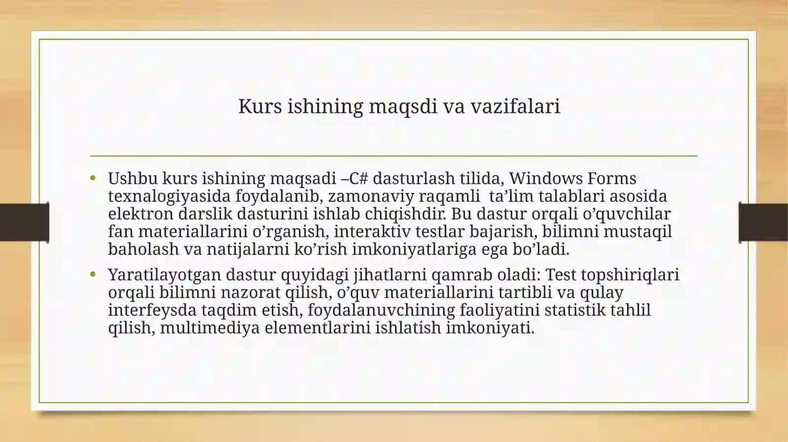 ELEKTRON DARSLIK YARATISH UCHUN TIZIM 4