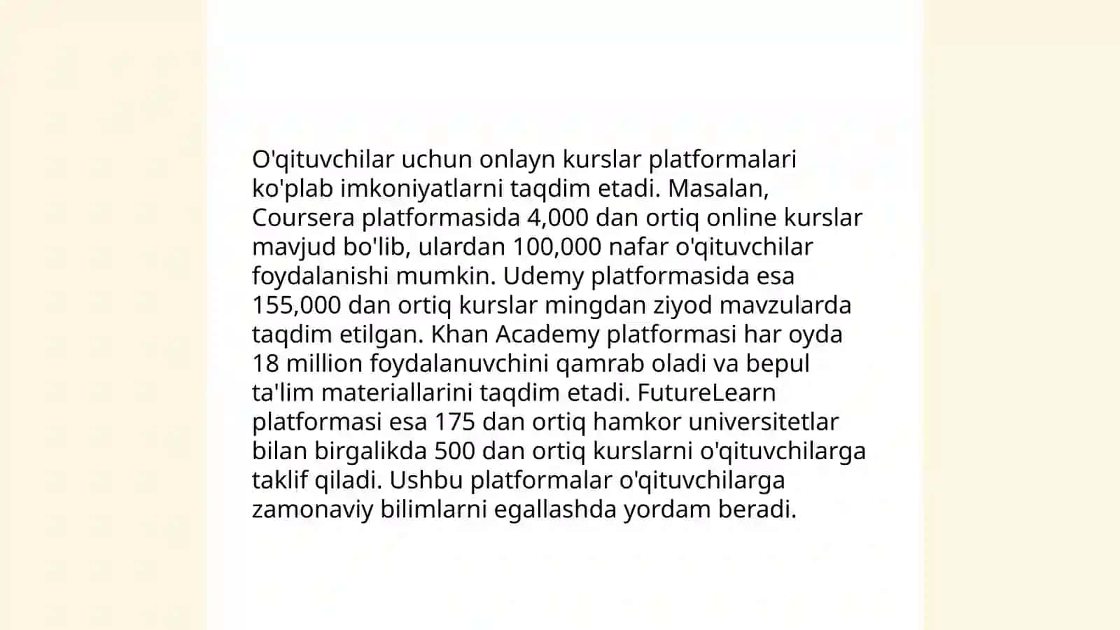 Video darslar va onlayn kurslar matematika o'qituvchilari uchun 4