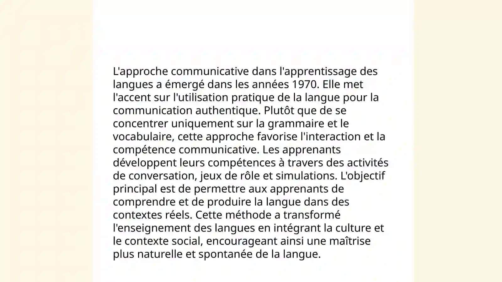 Présentation orale sur les méthodes d'enseignement des langues étrangères 4