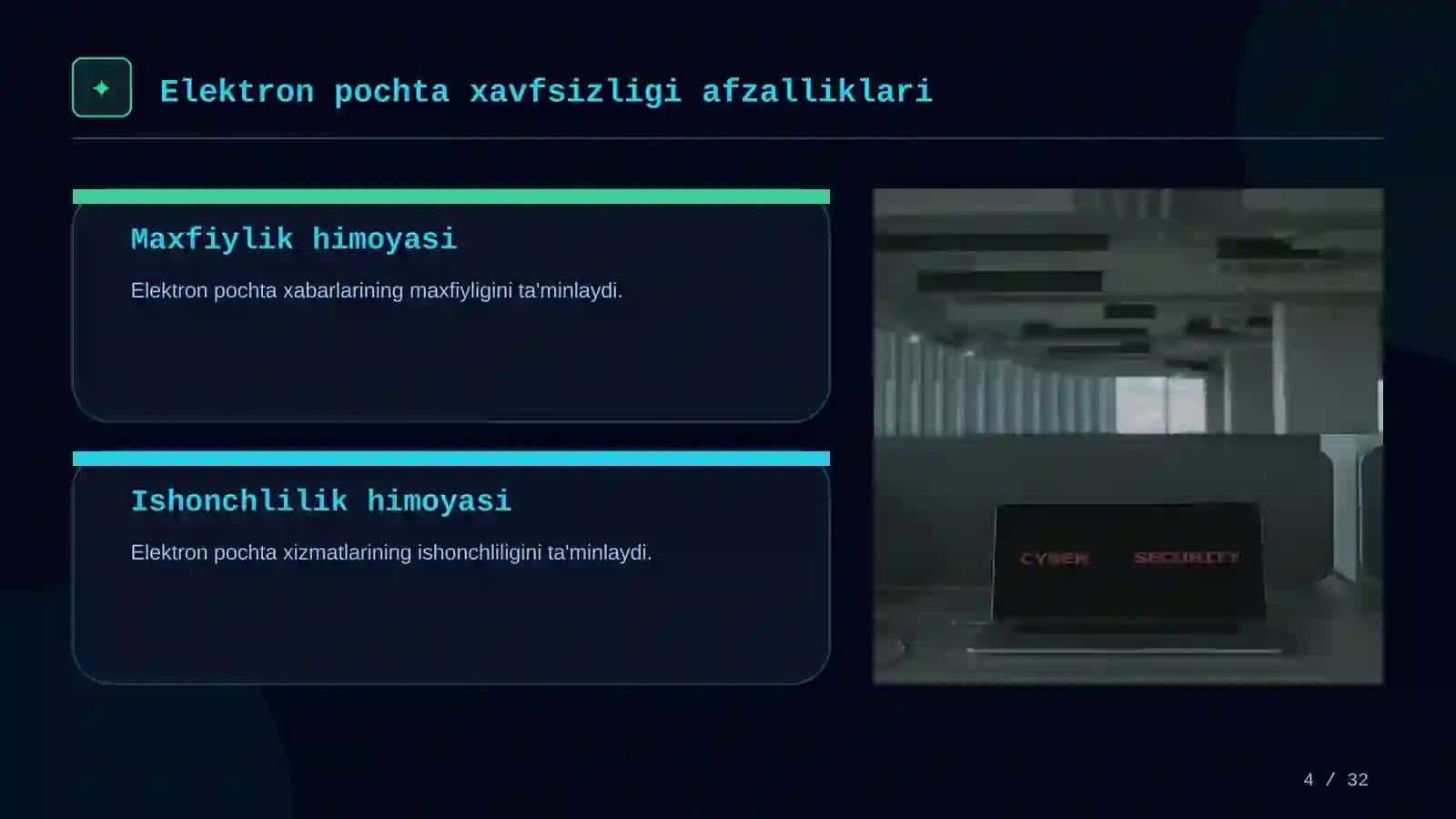Elektron pochta xavfsizligi: Kirish 4
