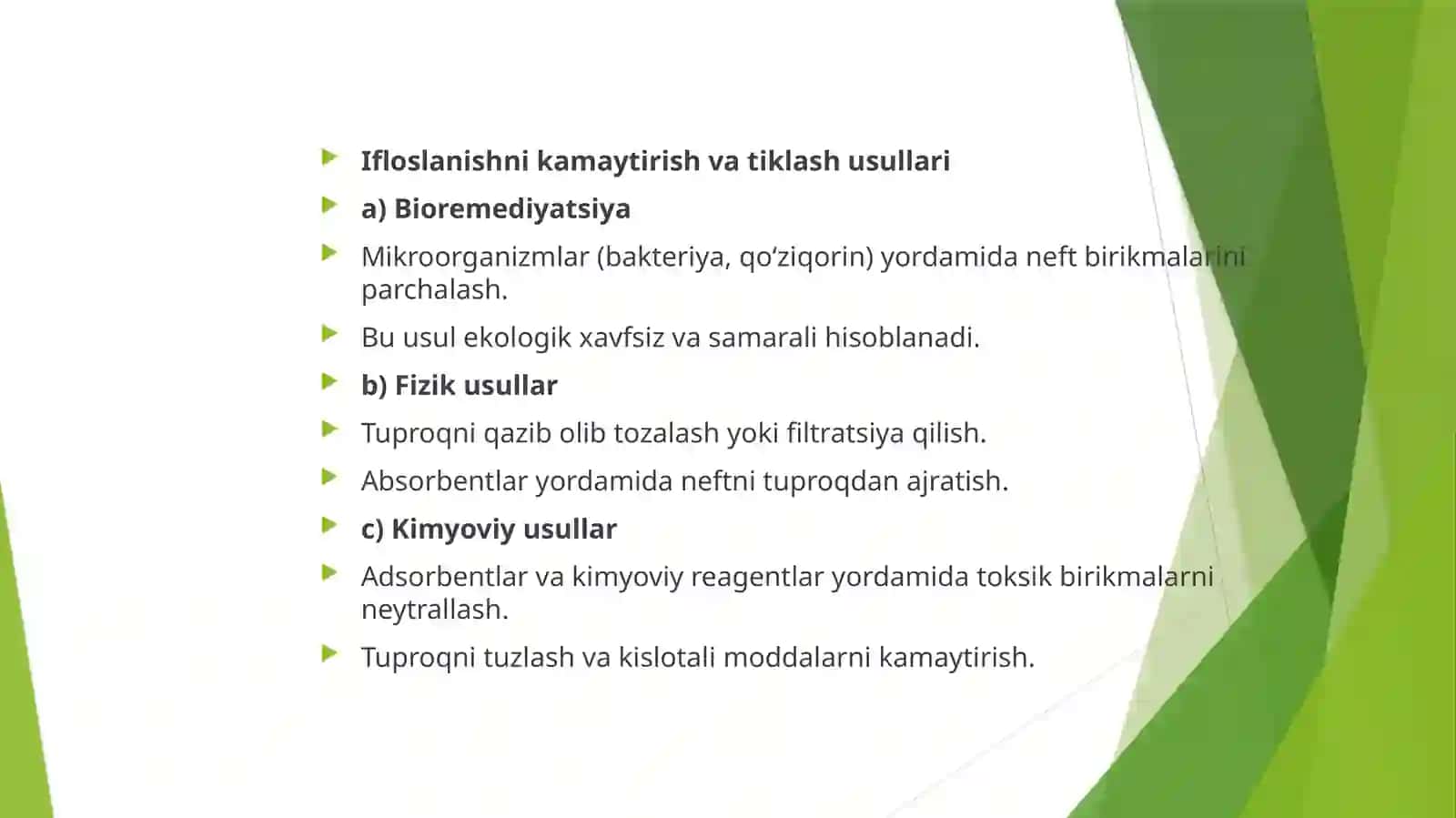 NEFT VA NEFT MAHSULOTLARINING TUPROQ XOSSALARIGA TASIRI 4