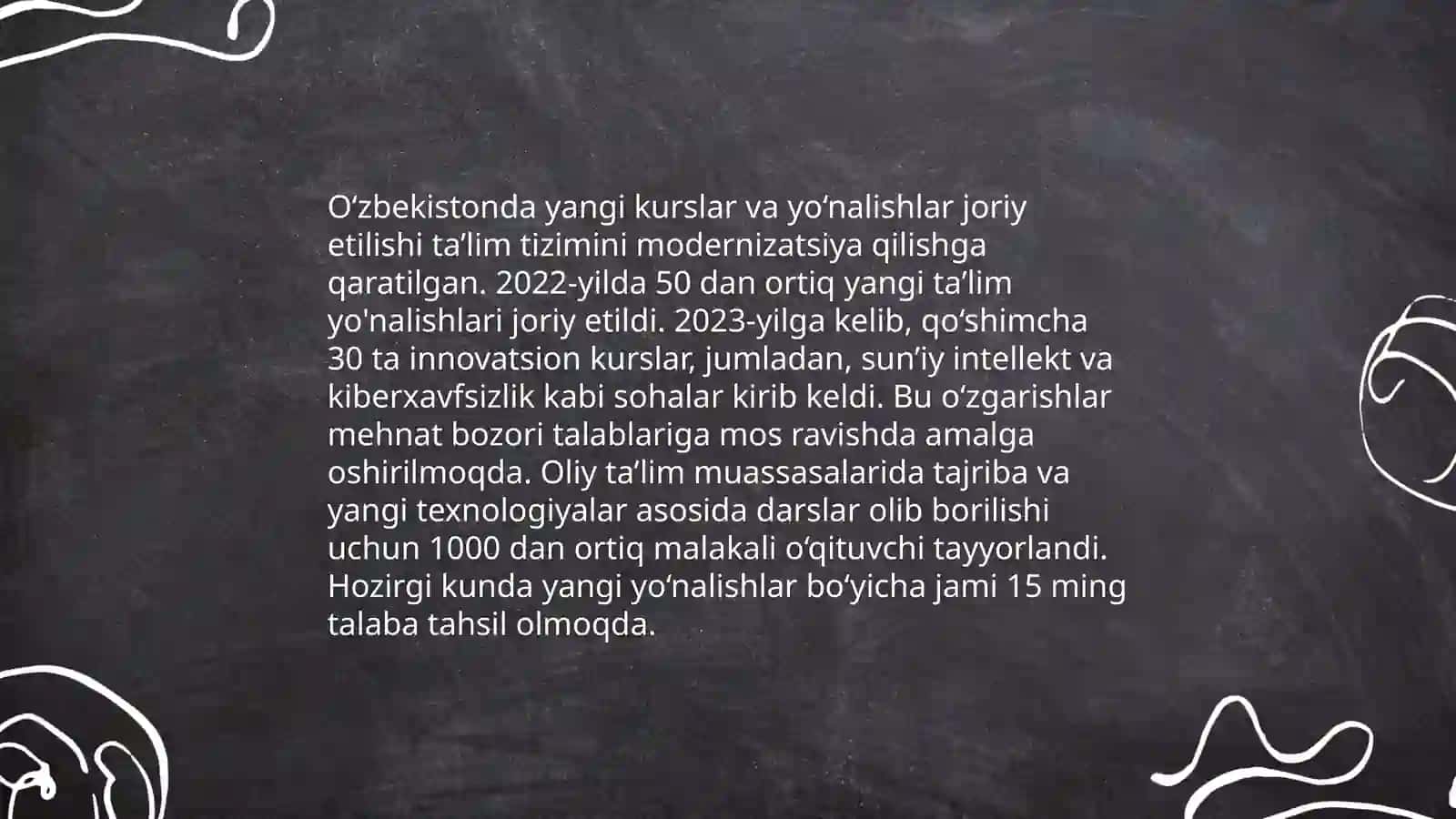 Yangi o'quv yilida ta'lim dasturlaridagi o'zgarishlar 4