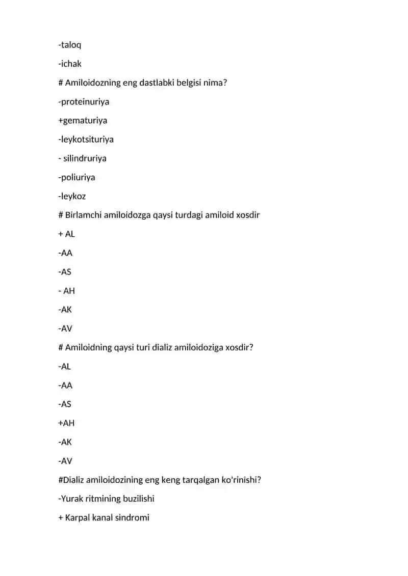 Immun tanqislik sindromlari. Amiloidoz. Birlamchi va ikkilamchi immuntanqislik sindromlari, transplantat ko'chishi morfologik belgilarini va og'iz bo'shlig'idagi o'zgarishlarni aniqlashni o'rgatish. Amiloidoz ta'rifi, mexanizmi, turlari, morfologiyasini farqlash. Og'iz bo'shlig'ida va tilda amiloidozning belgilarini o'rgatish. "Baliq skeleti" texnologiyasini qo'llash. test 4