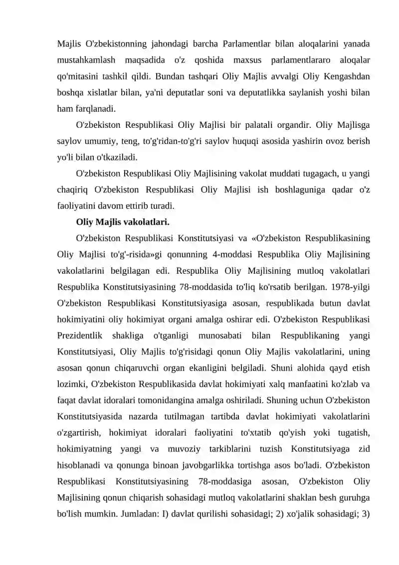 O'zbekiston Respublikasi Oliy Majlisi 4