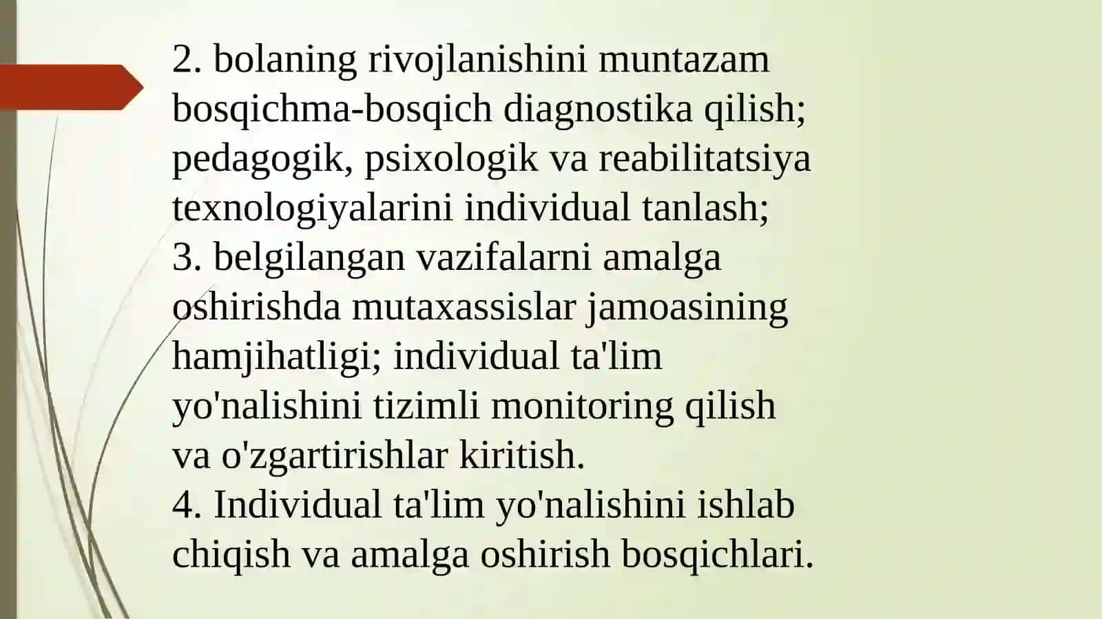 Individual ta`lim marshruti tuzish tamoyillari, mutaxassislar jamoasi 4