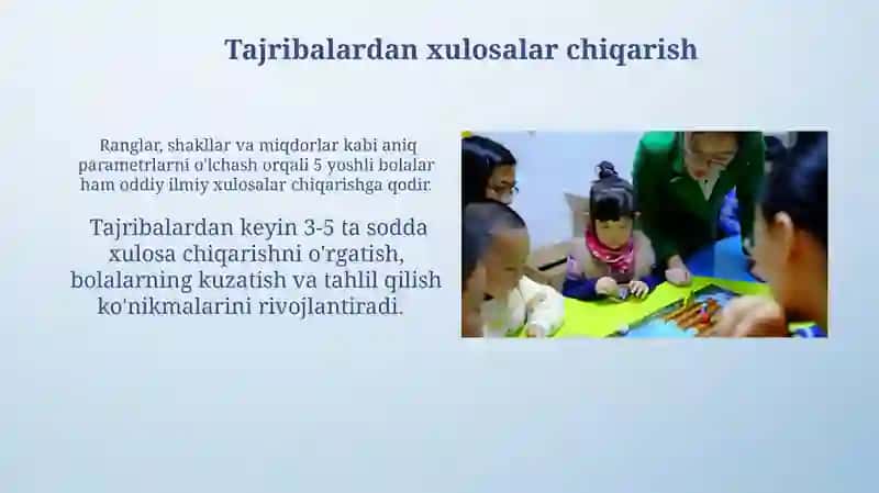 Maktabgacha yoshdagi bolalarni tabiatda oddiy tajribalar oʻtkazishga oʻrgatish 4