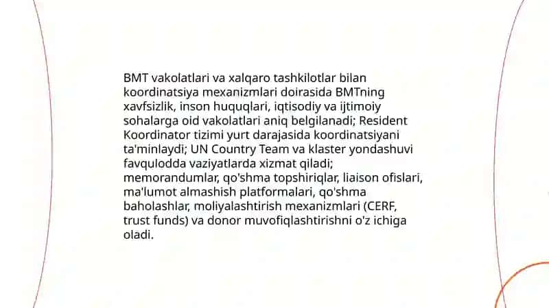 BMT va Xalqaro tashkilotlar bilan hamkorlik 4