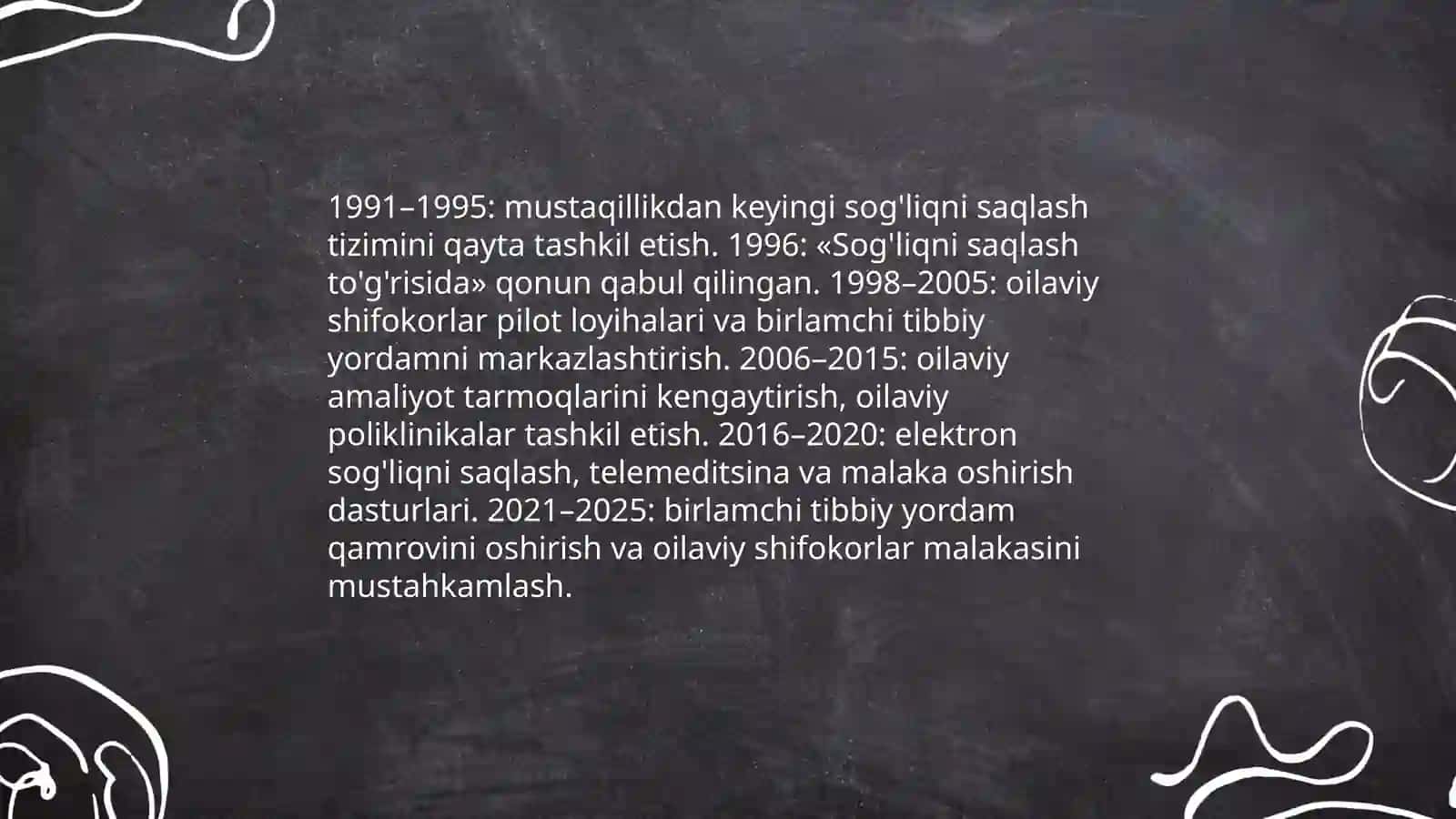 sogliqni saqlash tizimidagi islohotlar (1991-2025 yy) 4