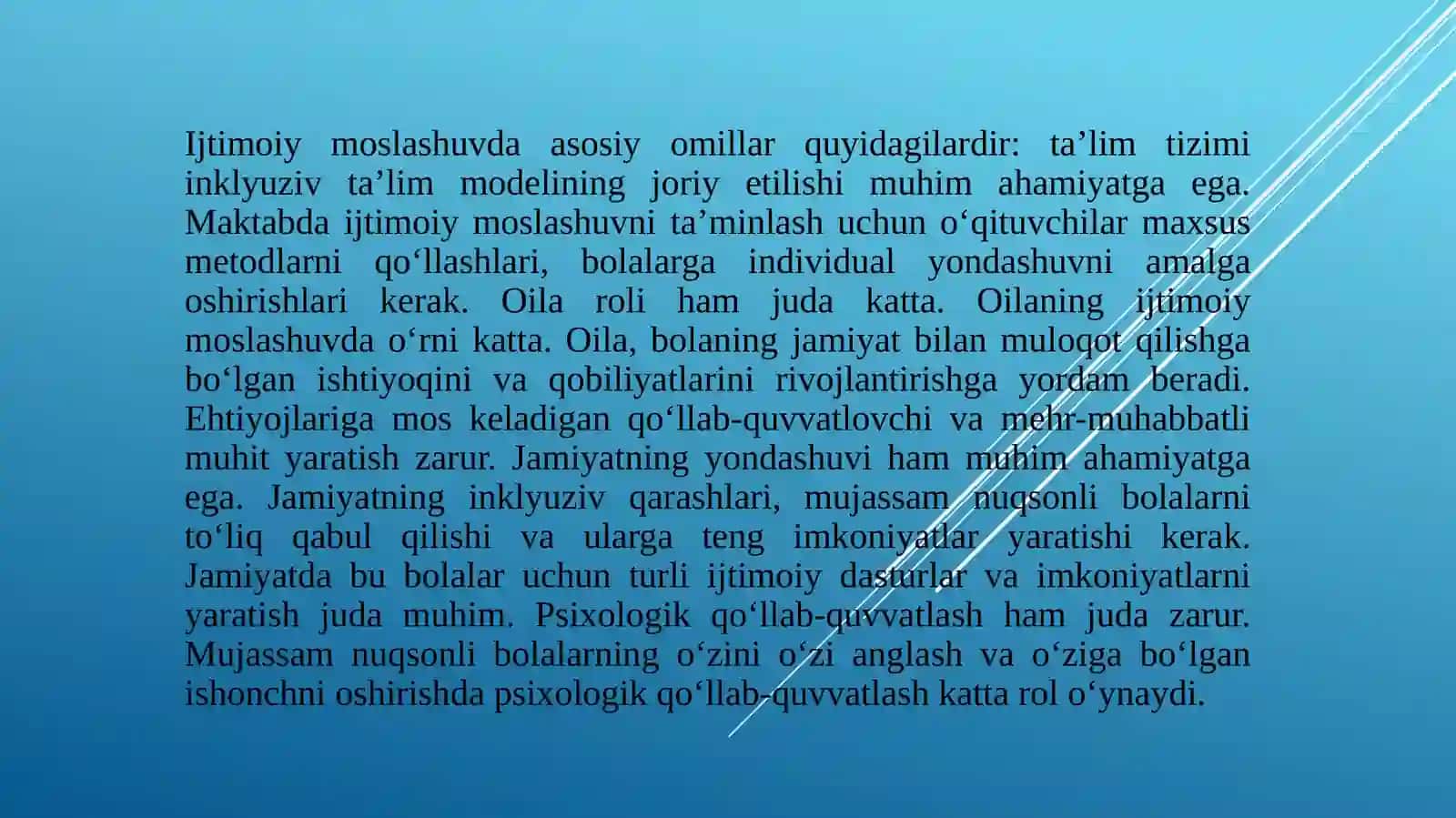 Mujassam nuqsonli bolalarning ijtimoiy moslashuvi 4