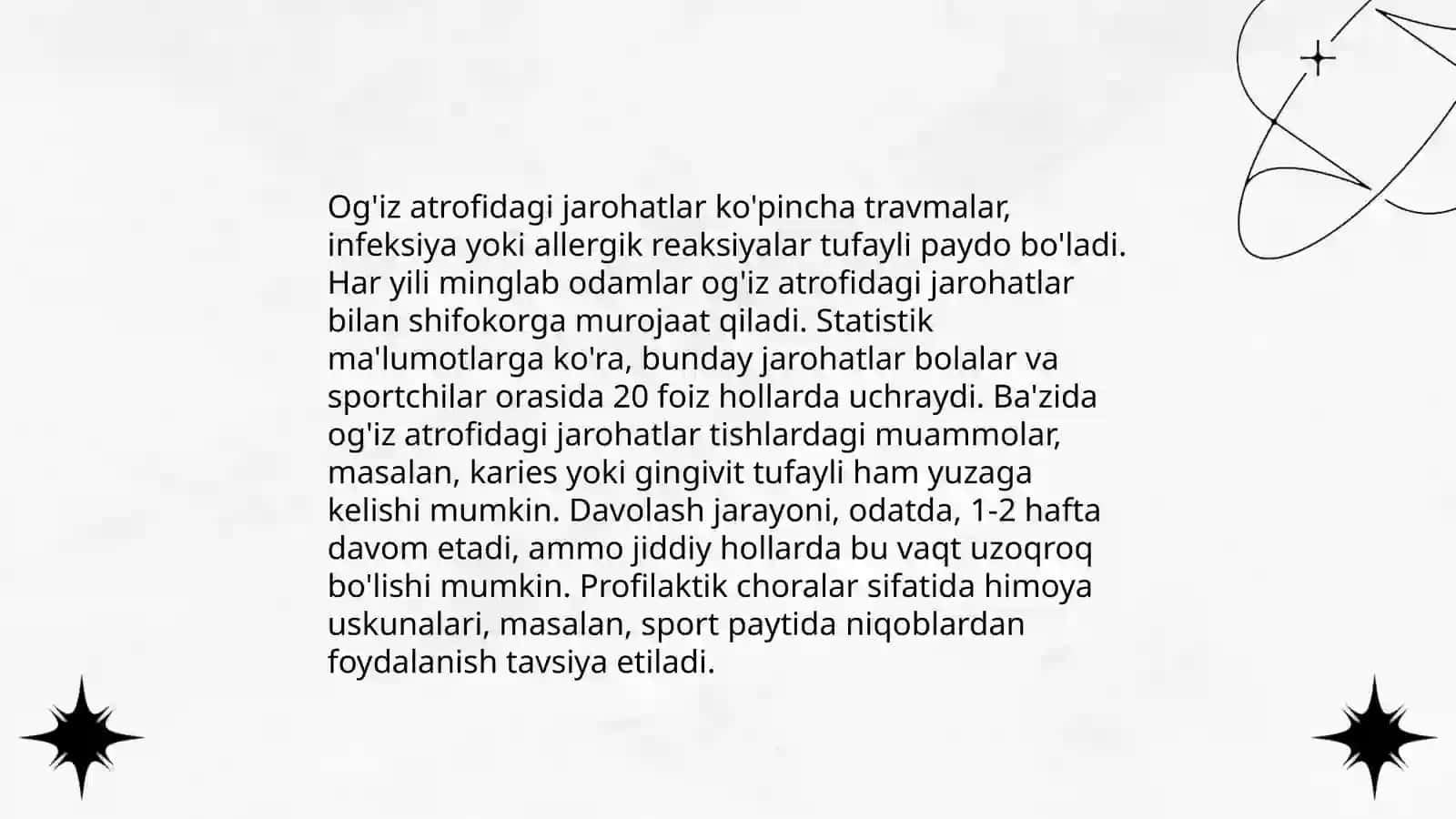 Yuz jagʻ sohasini jarohatlari 4