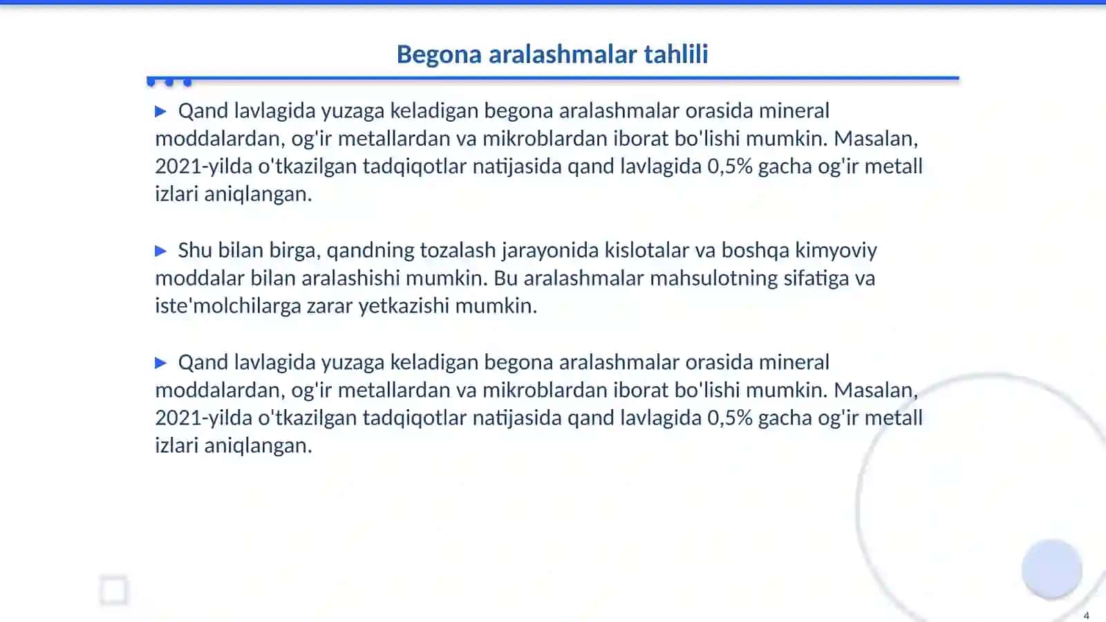 Qand lavlagini begona aralashmalardan tozalasg 4