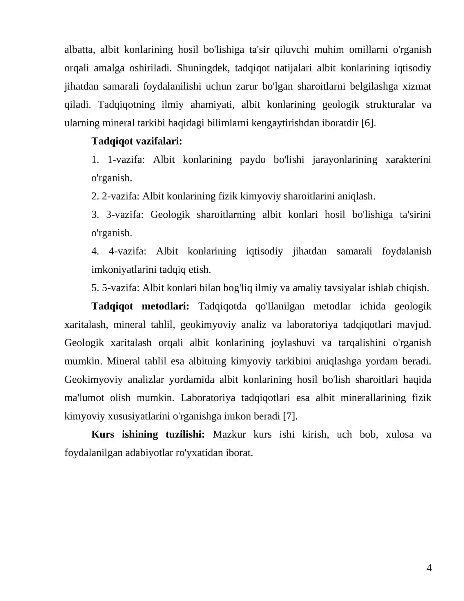 Foydali Qazilmalar Geologiyasi Fanidan Kurs Ishi 4