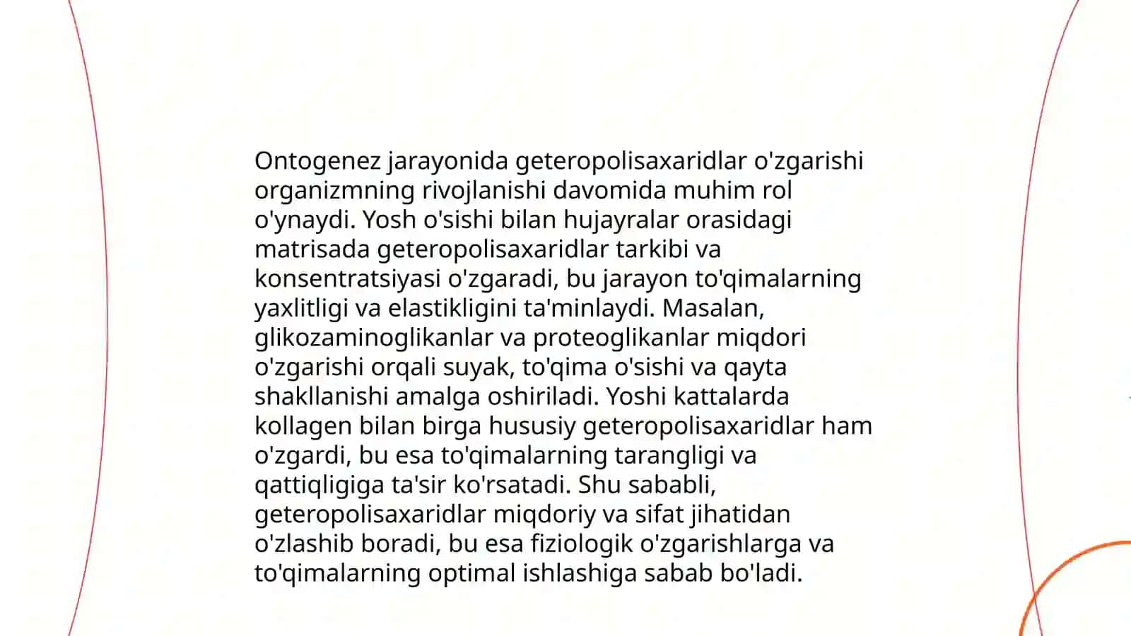 Geteropolisaxaridlarni ontogenez va kasalliklarda o'zgarishi 4