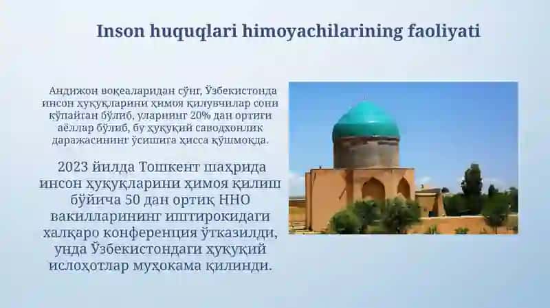 Yangi O'zbekistonda Inson Huquq va Erkinliklarining Kafolatlarini Yaratish 4