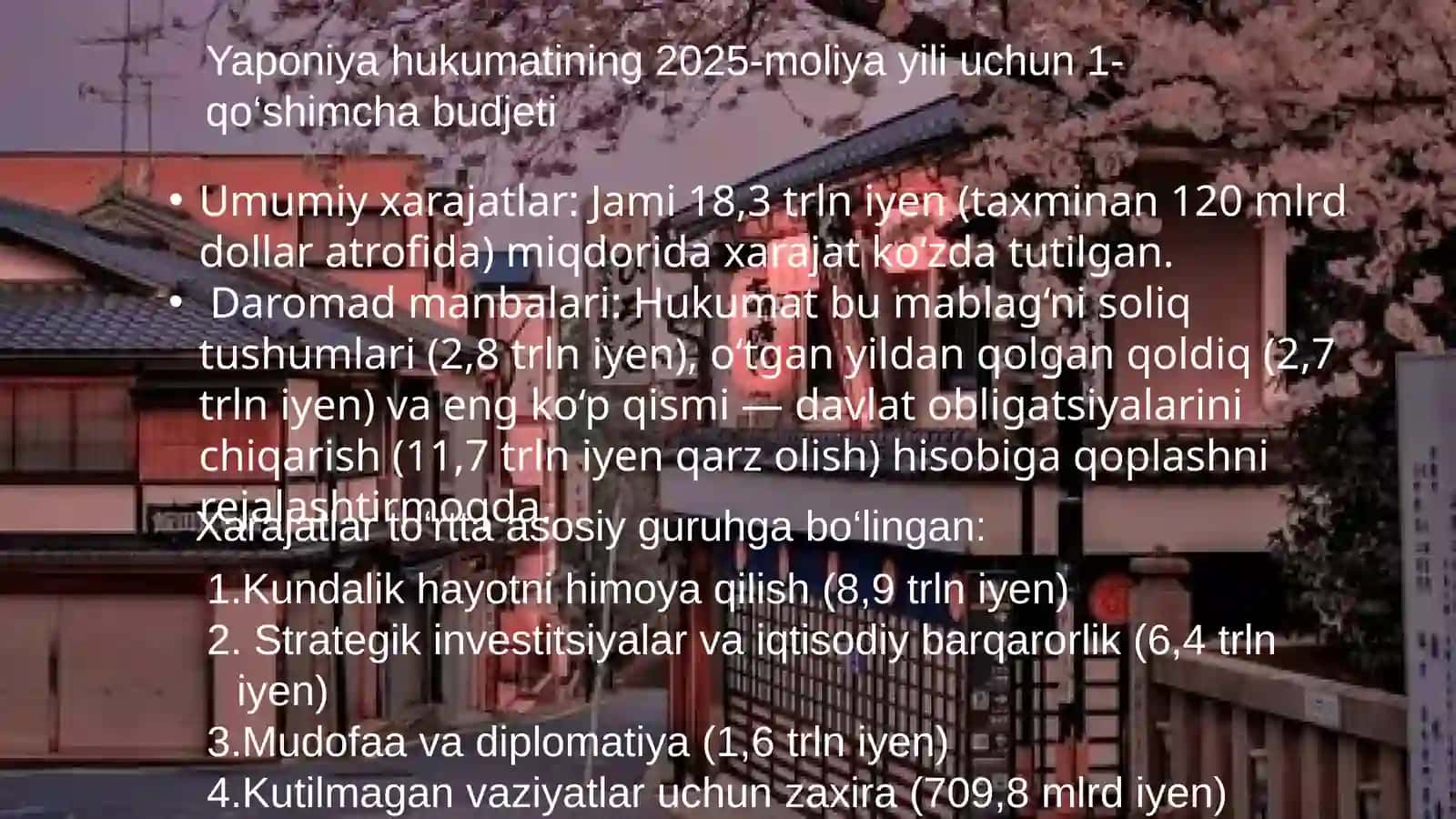 YAPONIYA IQTISODIYOTI. YAPONIYANING BYUDJET SIYOSATI. Yaponiya 4