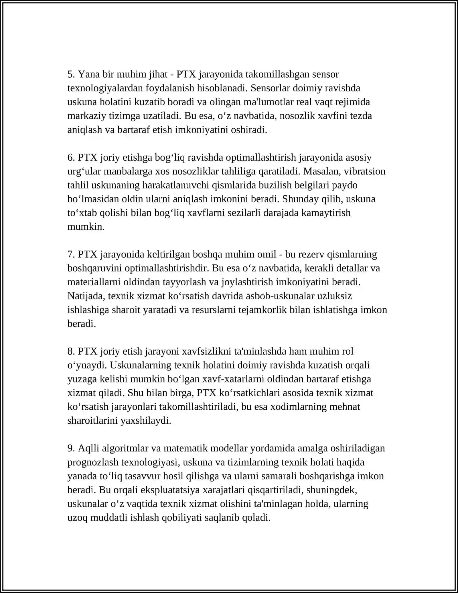 KON USKUNALARIDA TEXNIK XIZMAT KOʻRSATISHNI OPTIMALLASHTIRISH 4