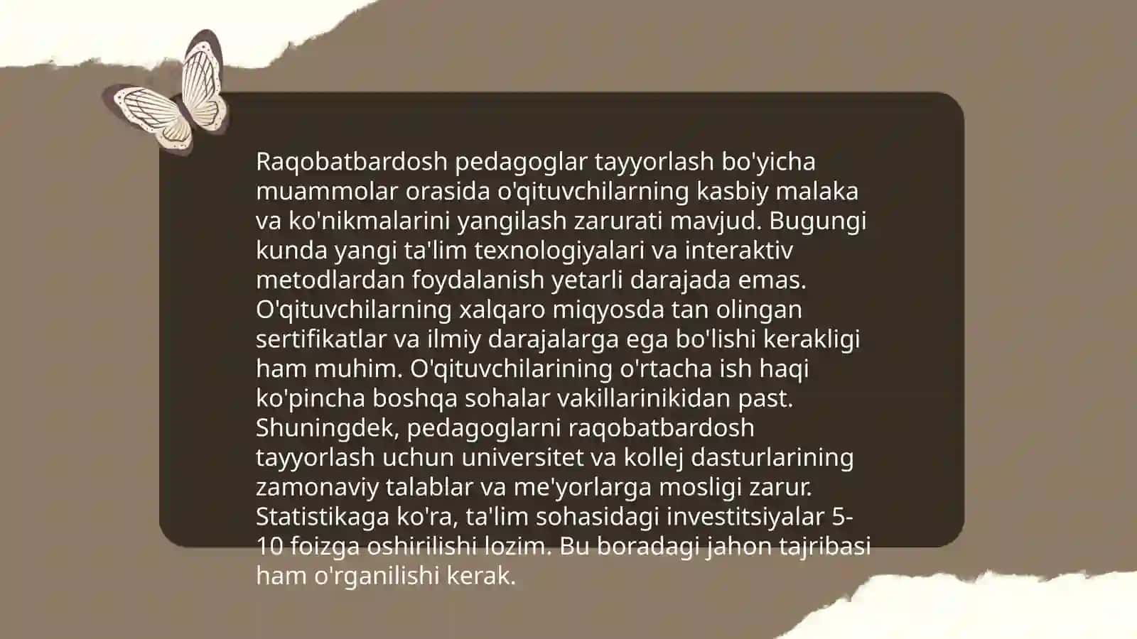 Jahon mamlakatlarida pedagog kadrlarga bo'lgan ehtiyoj va ularni tayyorlash masalalari 4