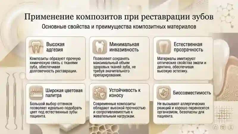Применения композитов при реставрации зубов 4