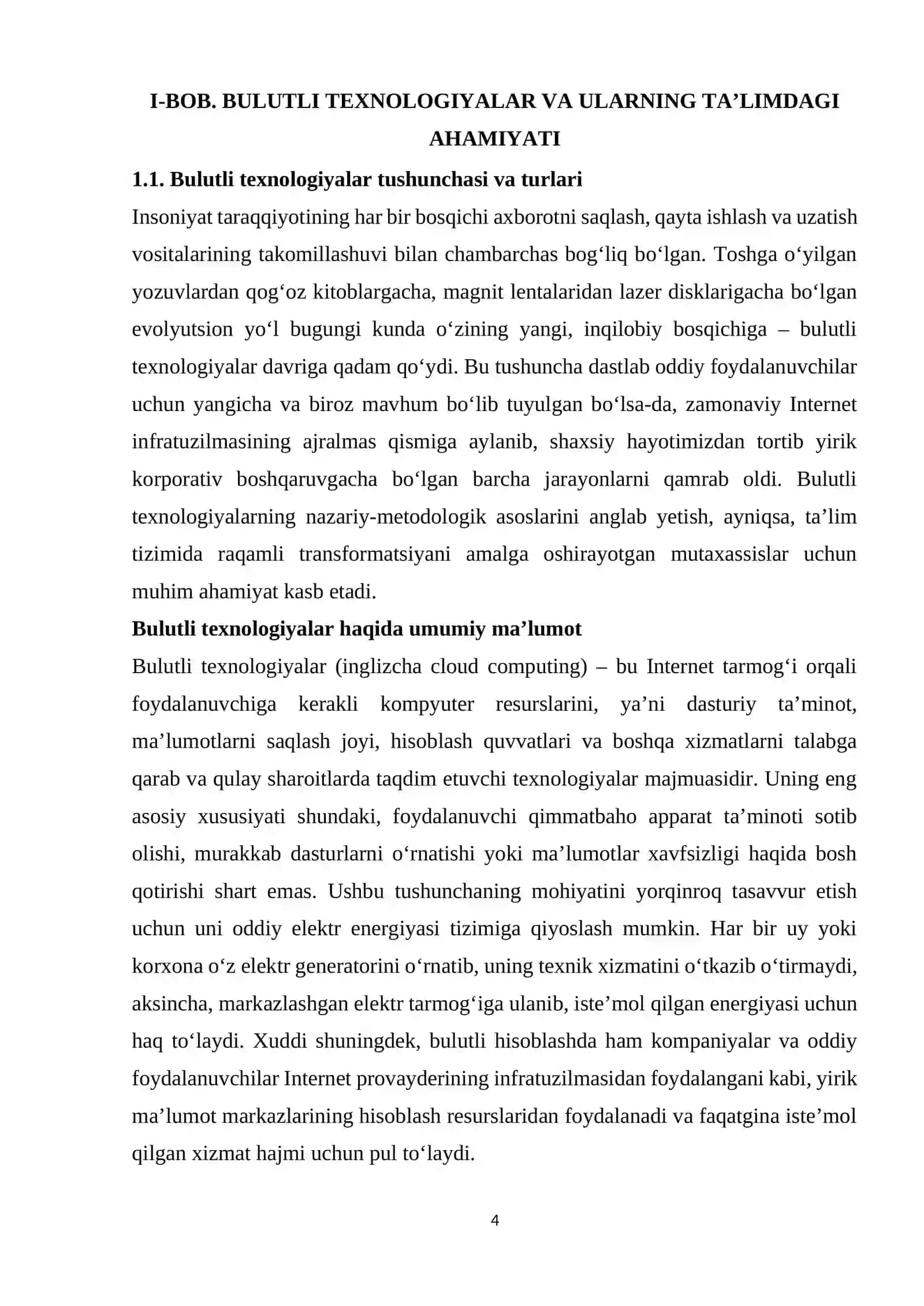 BULUTLI TEXNOLOGIYALAR ASOSIDA INFORMATIKA FANINI O‘QITISHNING METODIK MODELI 4