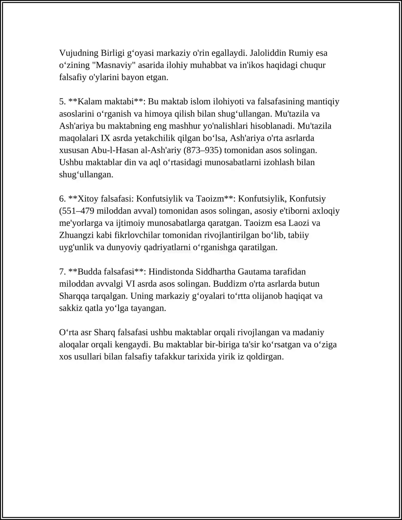 ORTA ASIRLARDA SHARQ FALSAFIY TAFAKKURINING RIVOJLANISH XUSUSIYATLARI 4