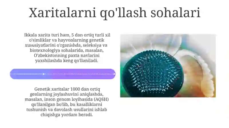Xromasomalarda genetik va sitologik xaritalarni oʻzaro taqqoslash 4