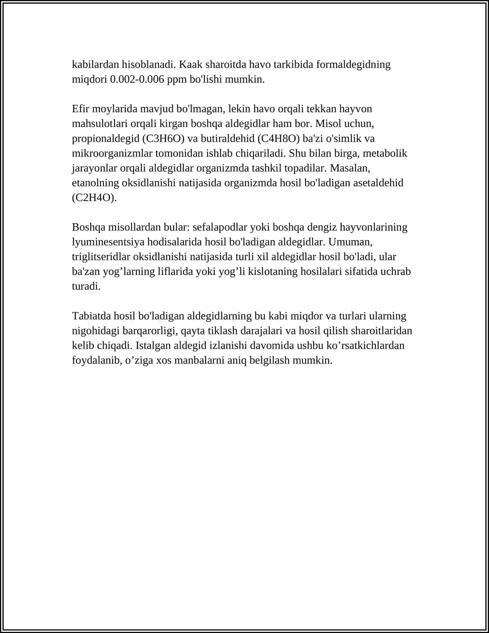 ALDЕGID VA KETONLARNING OLINISH USULLARI. TO’YINMАGАN АLDЕGIDLАR. ХINОNLАR 4