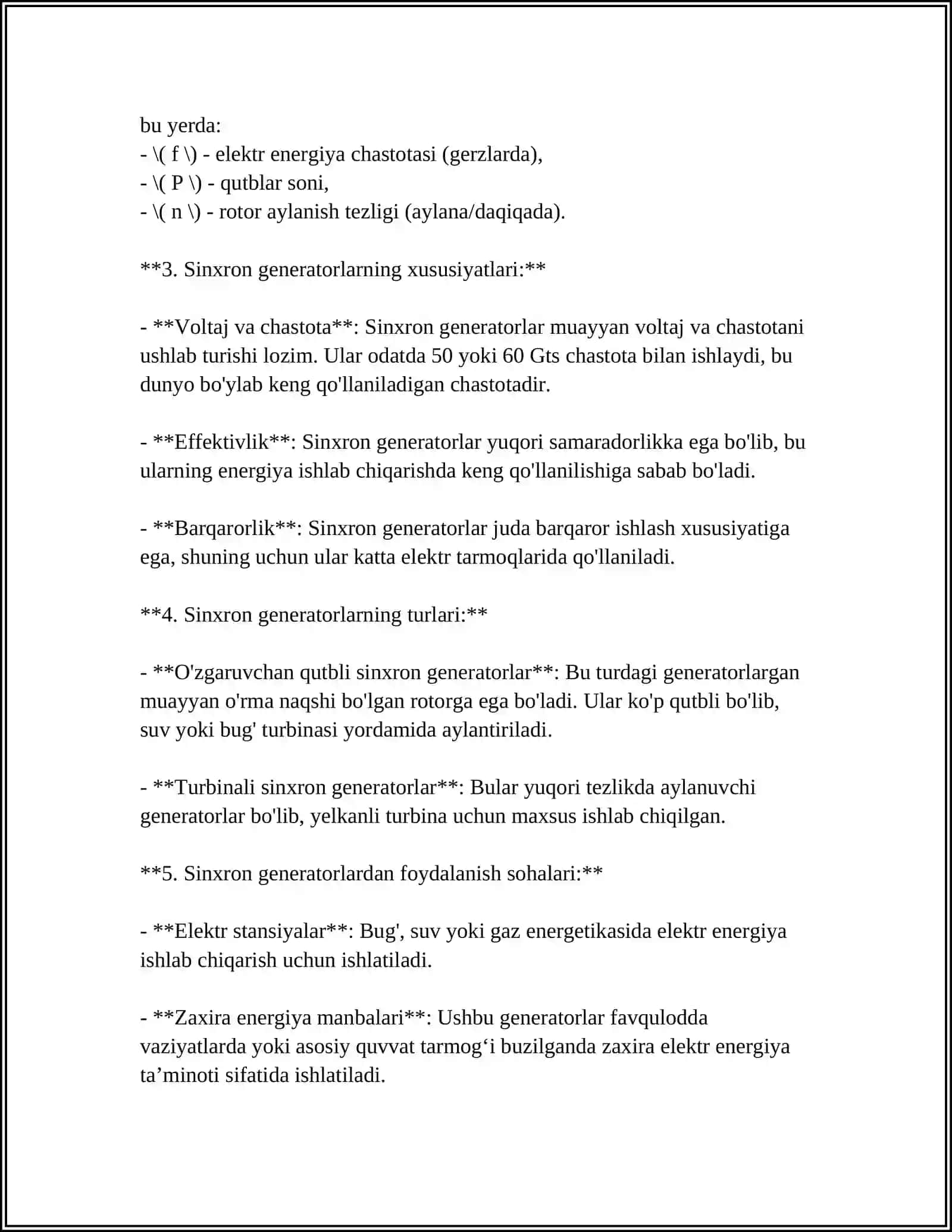 SINXRON GENERATOR 4