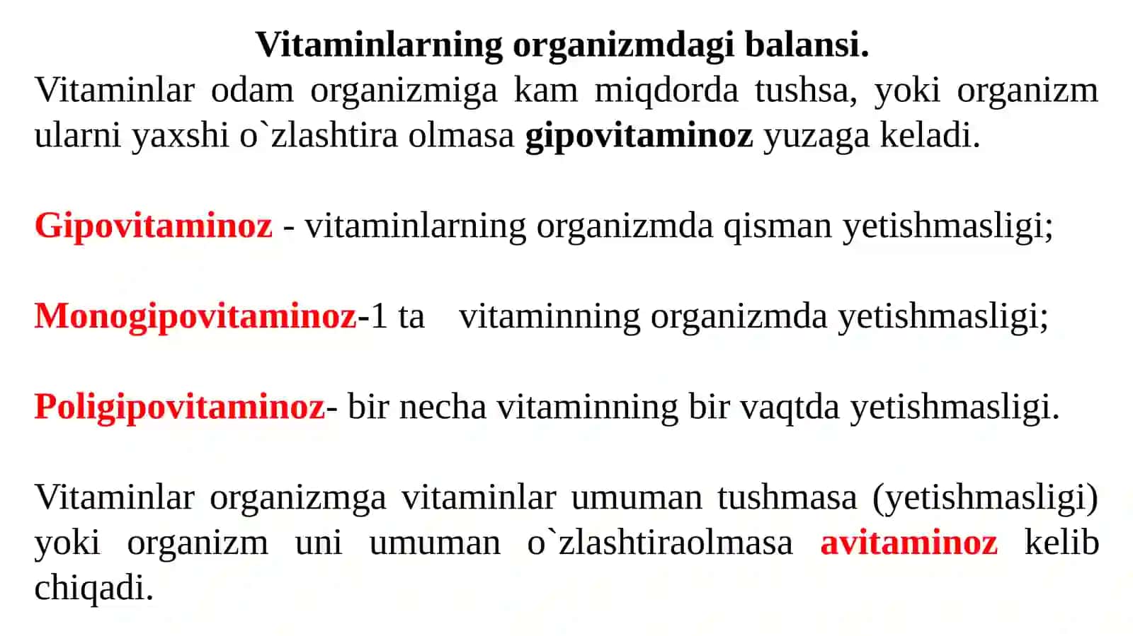 Vitaminlarning vazifalari va ularni oziq-ovqat mahsulotlarida tahlil qilish usullari 4