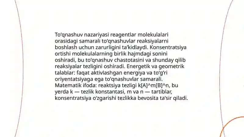 Kimyoviy reaksiyalar tezligiga konsentratsiyaning tasiri 4