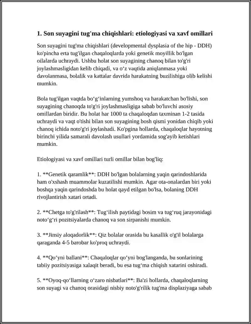 SON SUYAGINI TUĜMA CHIQISHLARI, TUĞRUQ SHIKASTLARI, TUĞMA BÒYIN MUSHAKLI QIYSHIQLIGI: ETIOLOGIYASI, PATOGENEZI, TASNIFI, KLINIKASI, DIAĜNOSTIKASI, ZAMONAVIY DAVOLASH USULLARI. YASSIOYOQLIK. MAYMOQLIK 4