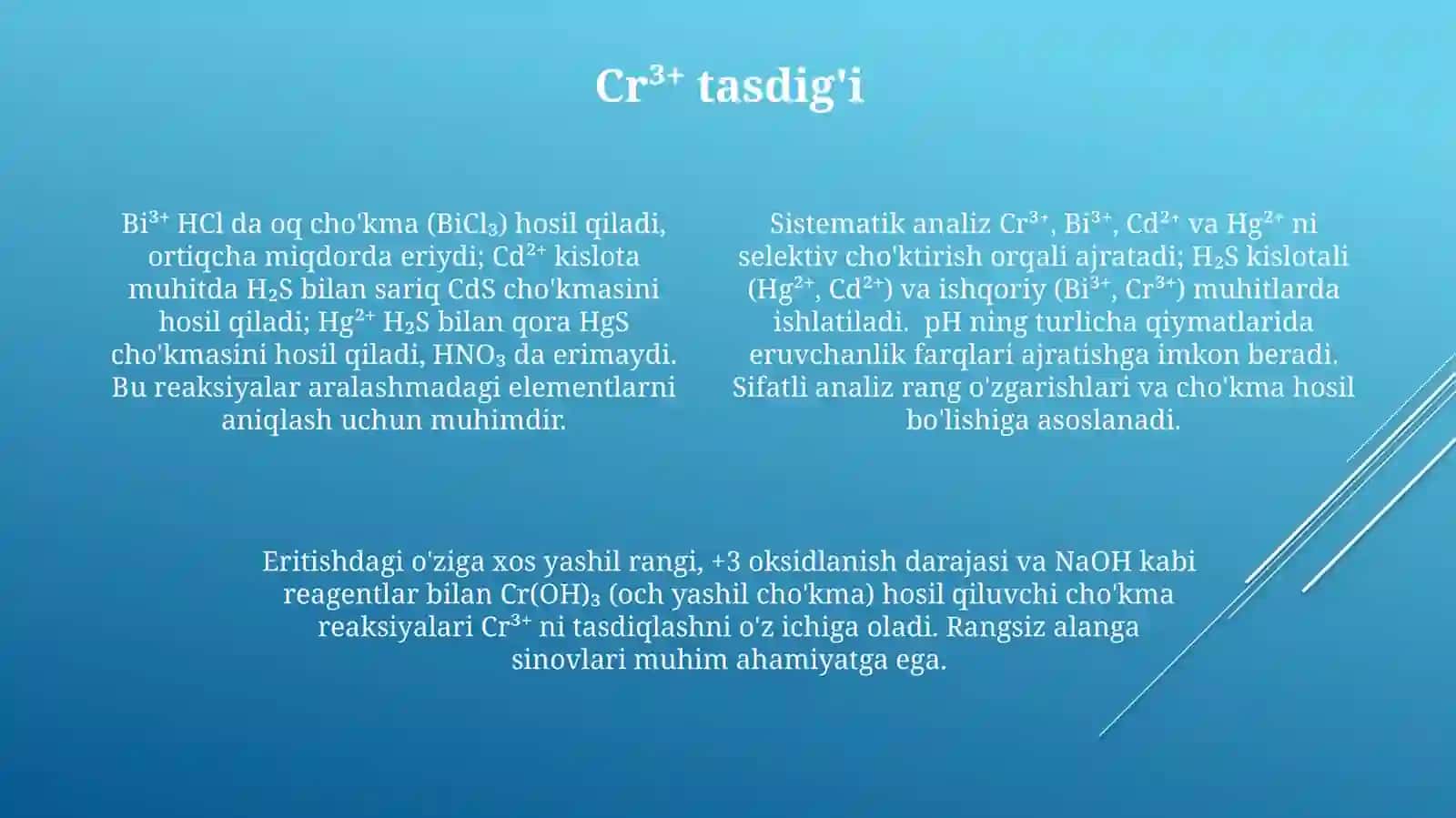Cr+3,Bi+3,Cd+2vaHg+2kationlariningtizimlitahlilchizmasinituzishvaanalitikreaksiyalar 4