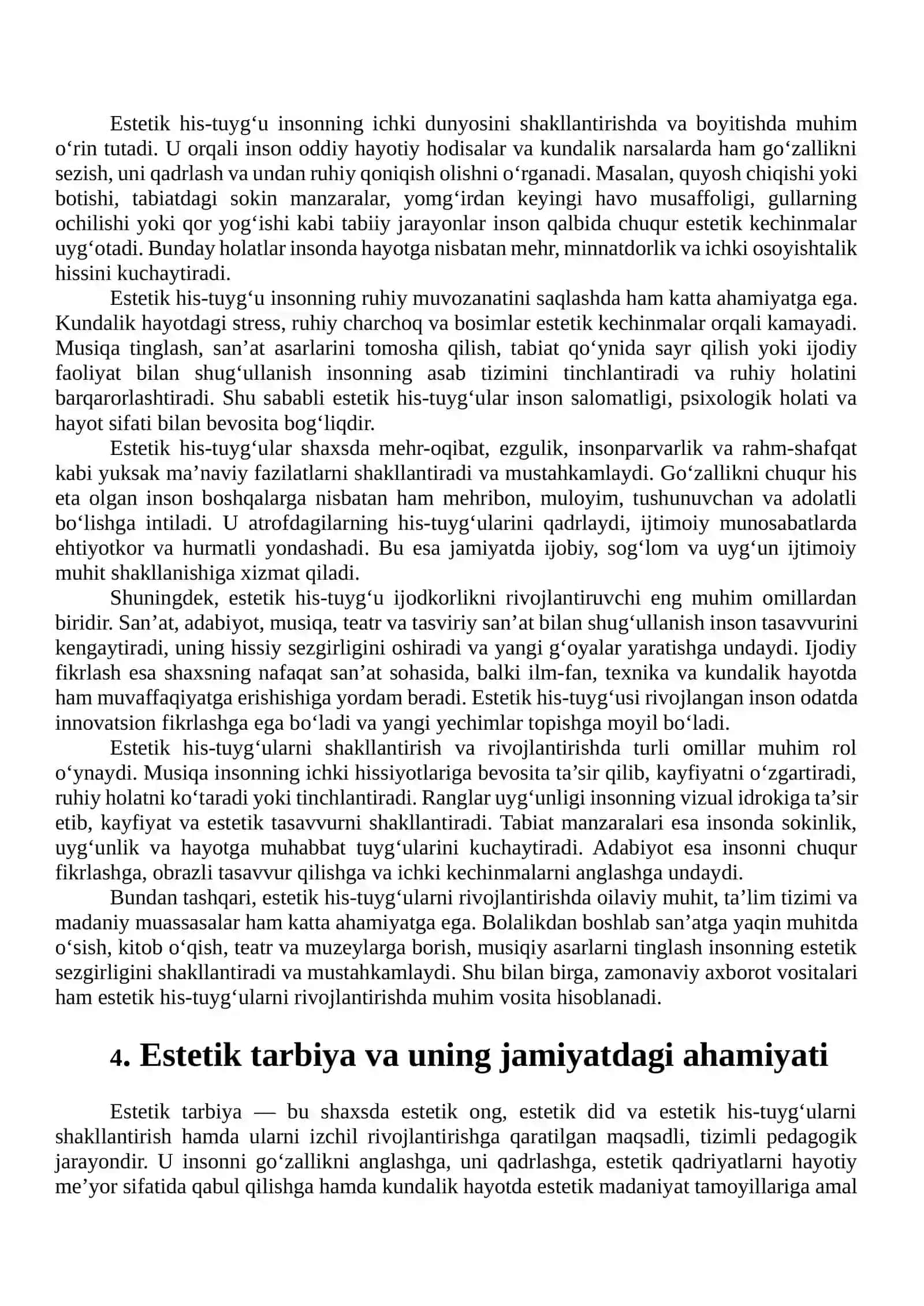 Estetik ong, estetik did, estetik his-tuyg‘u 4