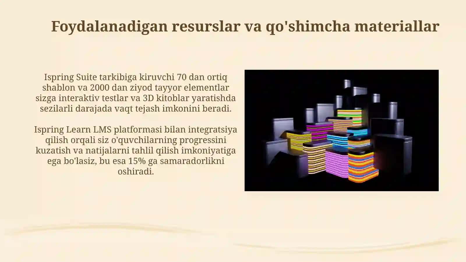 Ispring dasturida test va 3d kitob yaratish 4