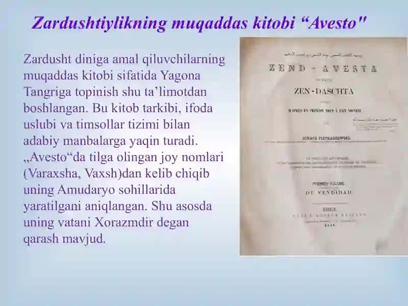 Zardushtiylik dinining paydobo’lishi 4