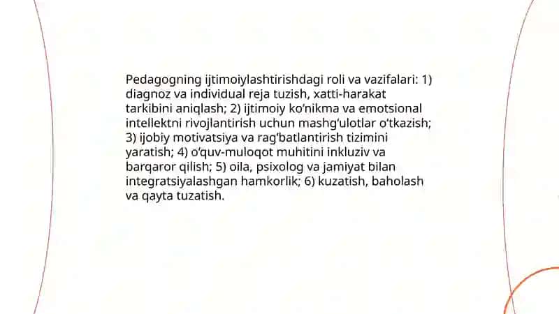 Xulqi ogʻishgan bolalar bilan ish olib borishda pedagogning oʻrni 4