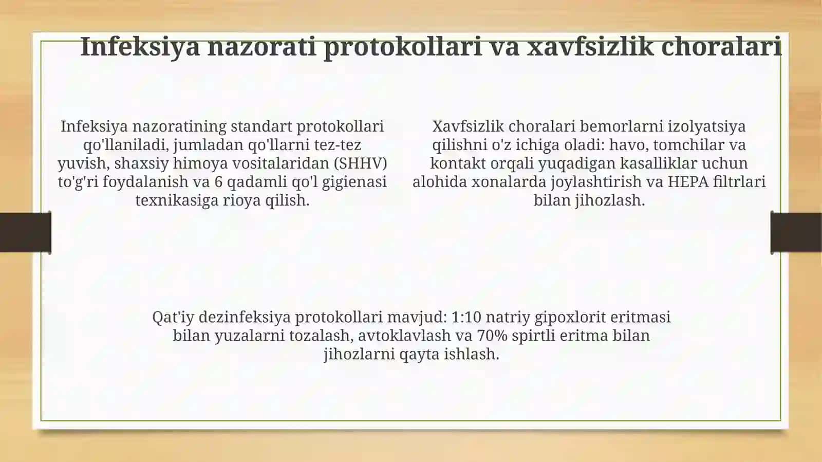 Karantin va o'taxavfli infeksiyalar profilaktika markazida epidemiya qarshi choratadbirlar 4