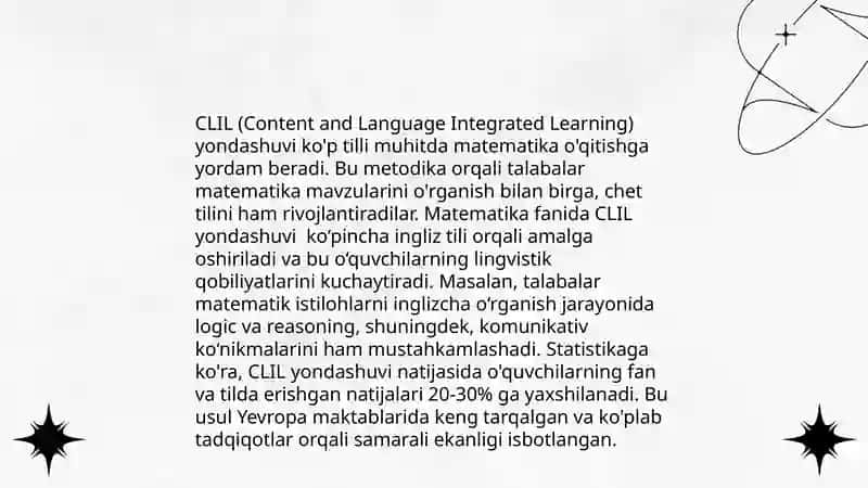 Matematika darslarida clil yondashuvidan foydalanish 4
