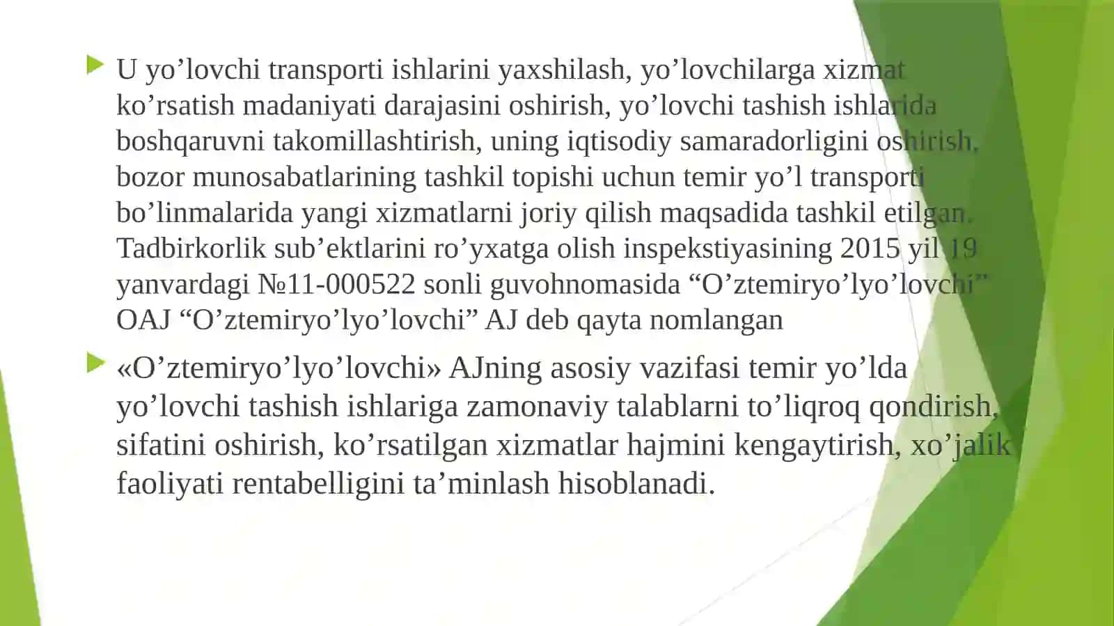 3-Ma’ruza.YO‘LOVCHILAR TASHISHNING BOSHQARUVSTRUKTURASI 4