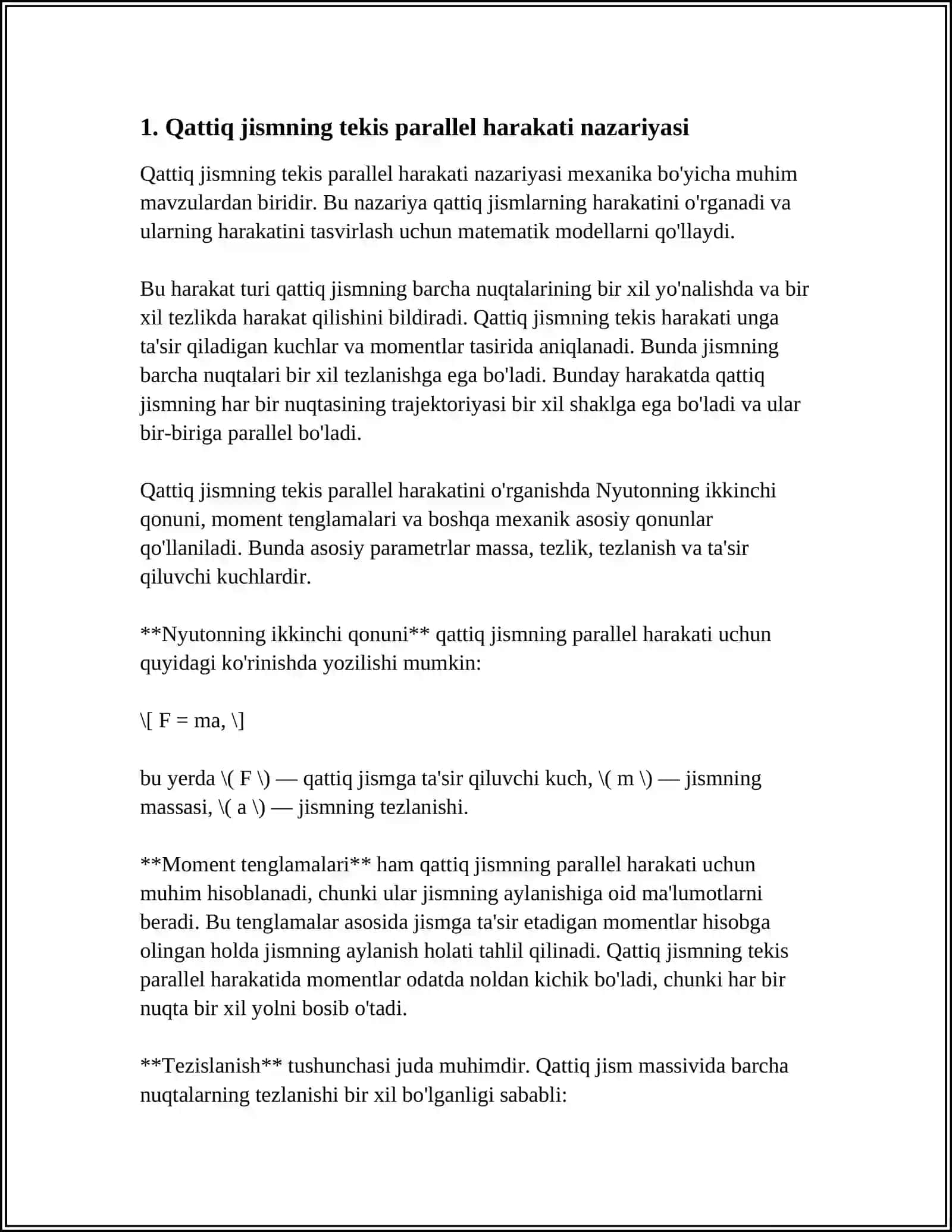 QATTIQ JISMNING TEKIS PARALLEL HARAKATI 4